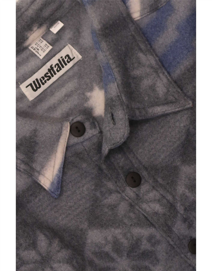 chemise polaire homme vintage UK 15 Polyester géométrique gris moyen