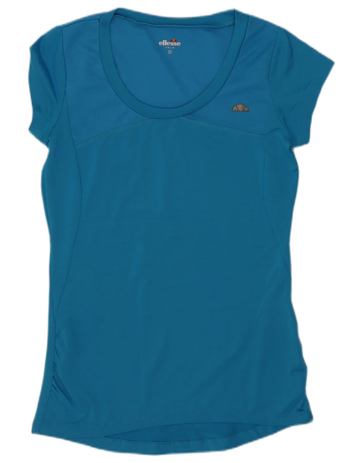 Ellesse Femme T-Shirt Top UK 8 Small Bleu Polyester