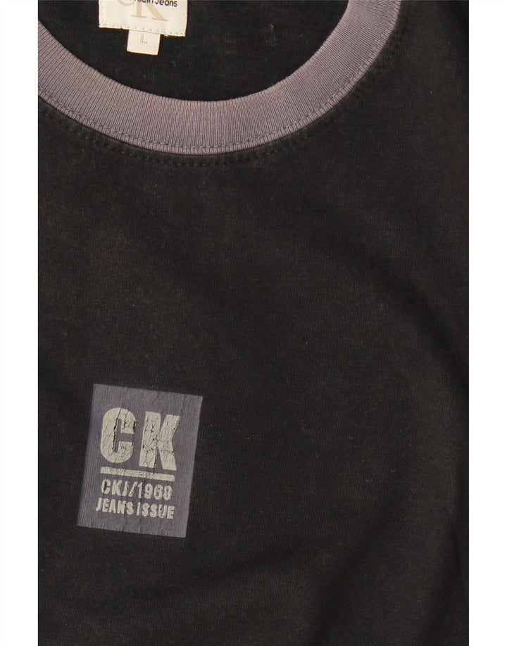 CALVIN KLEIN JEANS T-Shirt Homme Haut Large Noir Coton