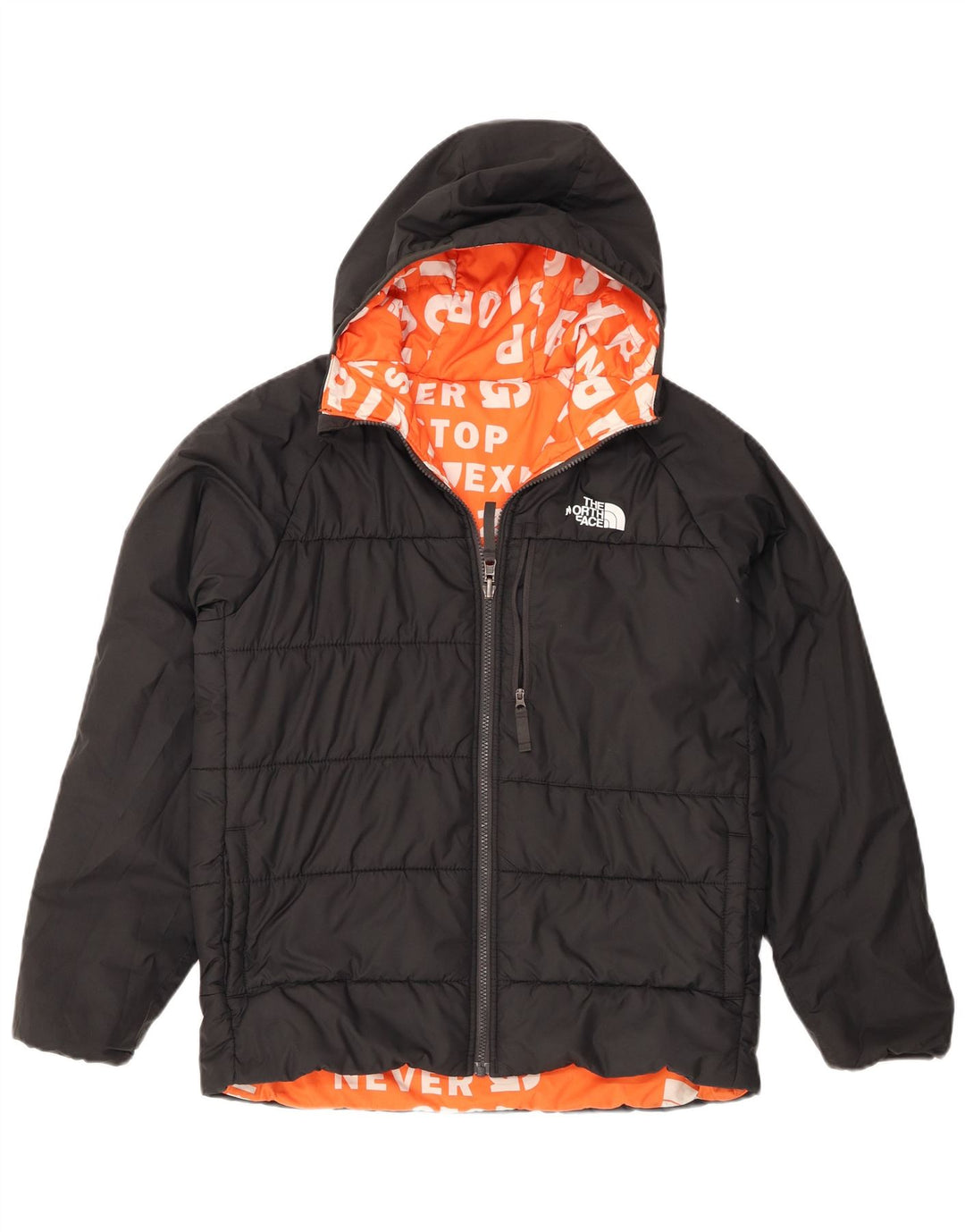 The North Face Veste matelassée réversible à capuche pour garçon 14-15 ans XL Noir