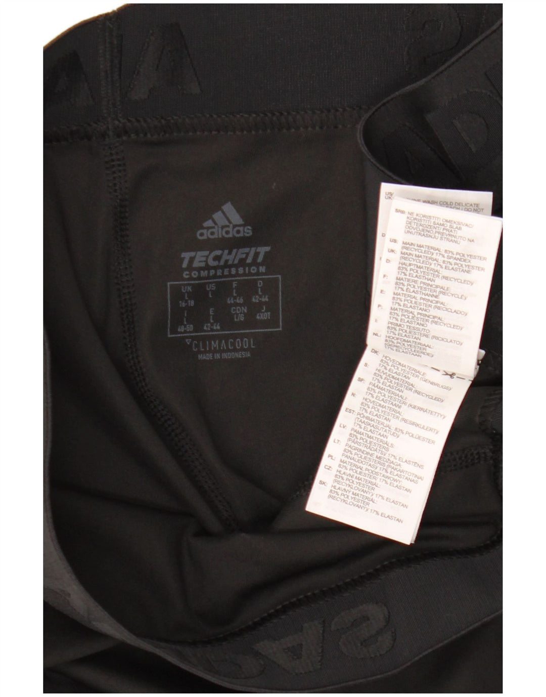 Adidas Legging Capri Tech Fit pour femme UK 16/18 Large Noir Polyester