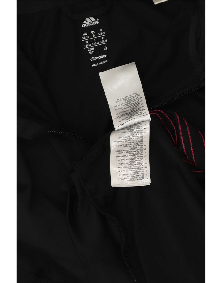 Adidas Climalite Surdimensionné Survêtement Top Veste UK 8/10 Petit Noir