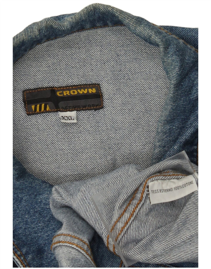 CROWN Veste en Jean Homme UK 44 2XL Bleu Coton