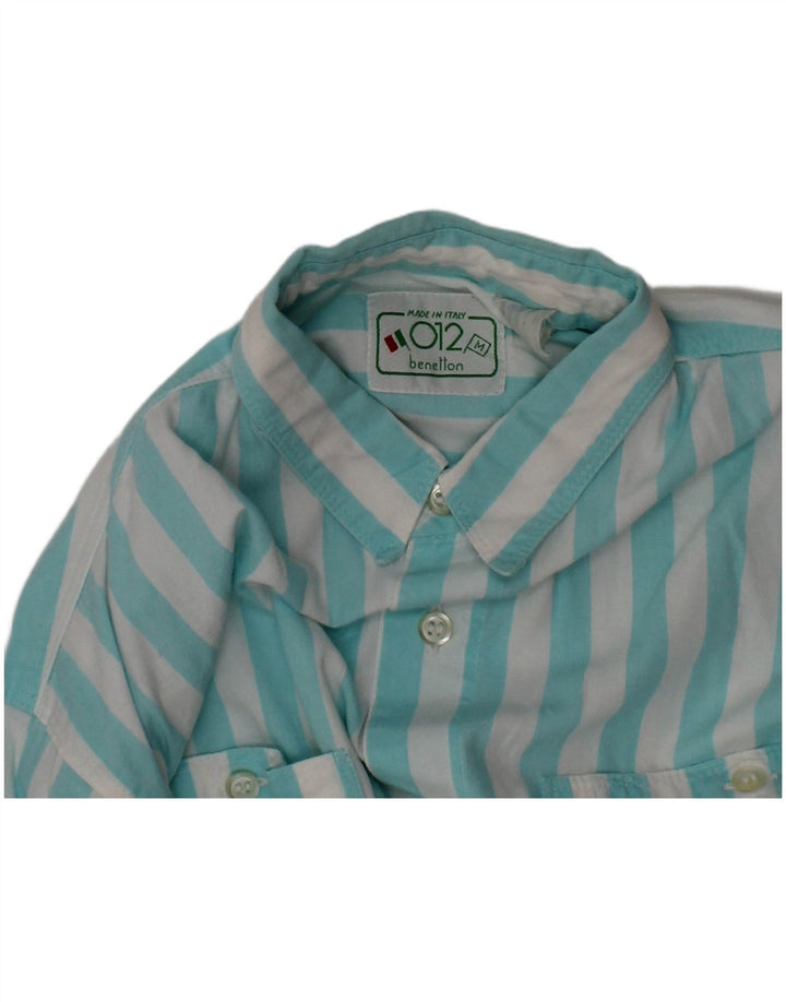 BENETTON Chemise Garçon 7-8 ans Bleu Moyen Rayé