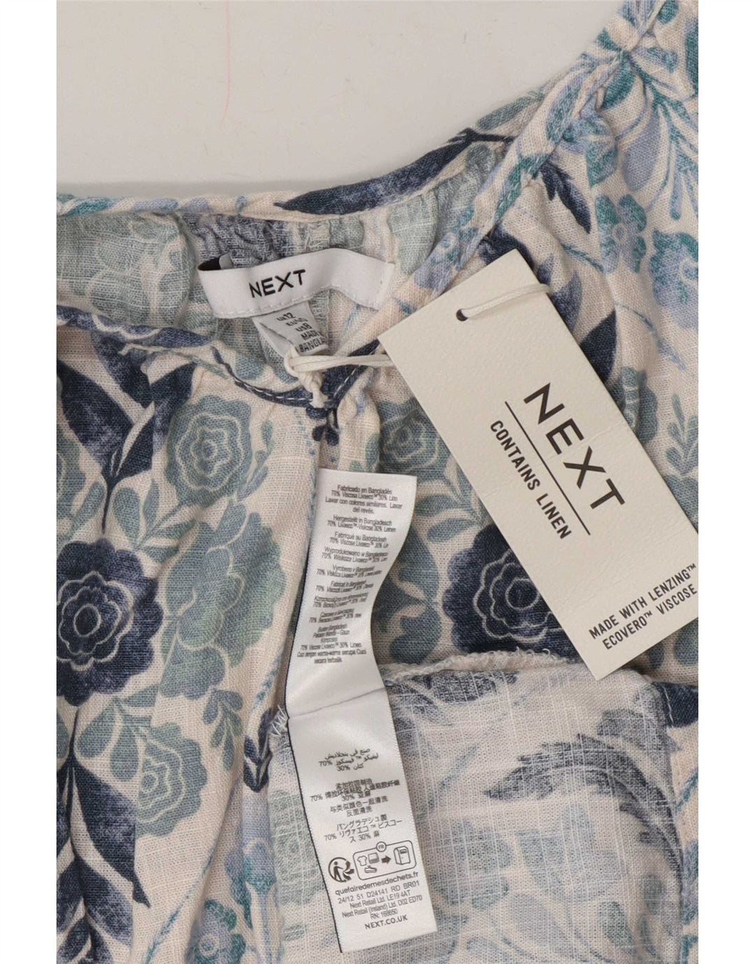 Next Robe d'été surdimensionnée sans manches pour femme UK 42 Bleu moyen Floral Bohème