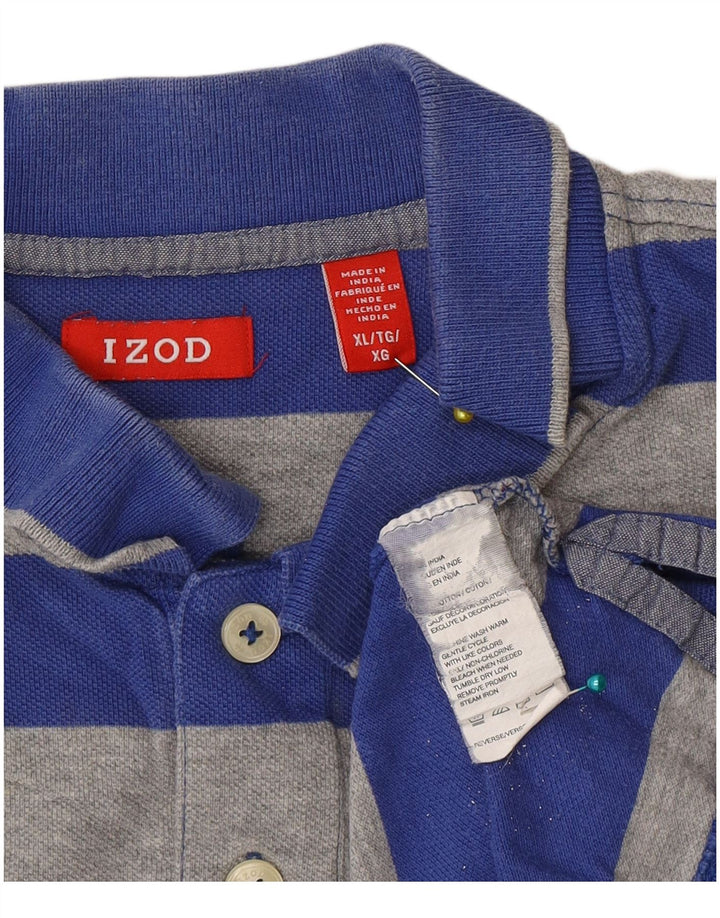 Izod Polo Homme XL Bleu Rayé Coton
