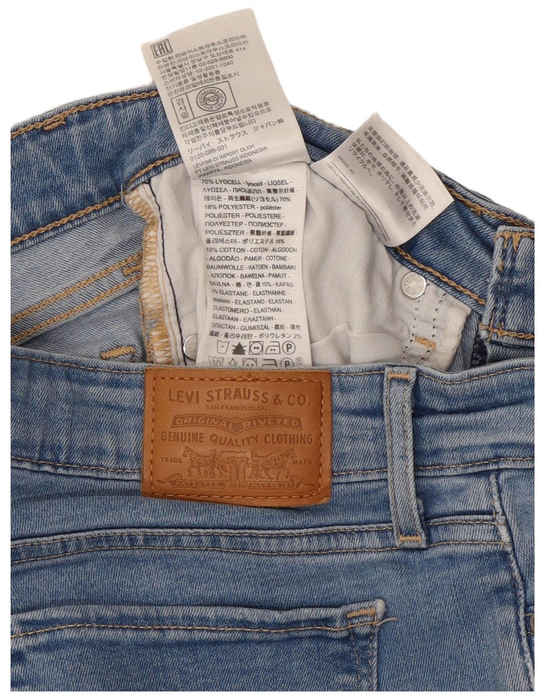 Levi's Jean Skinny 711 Femme W27 L28 Bleu Lyocell