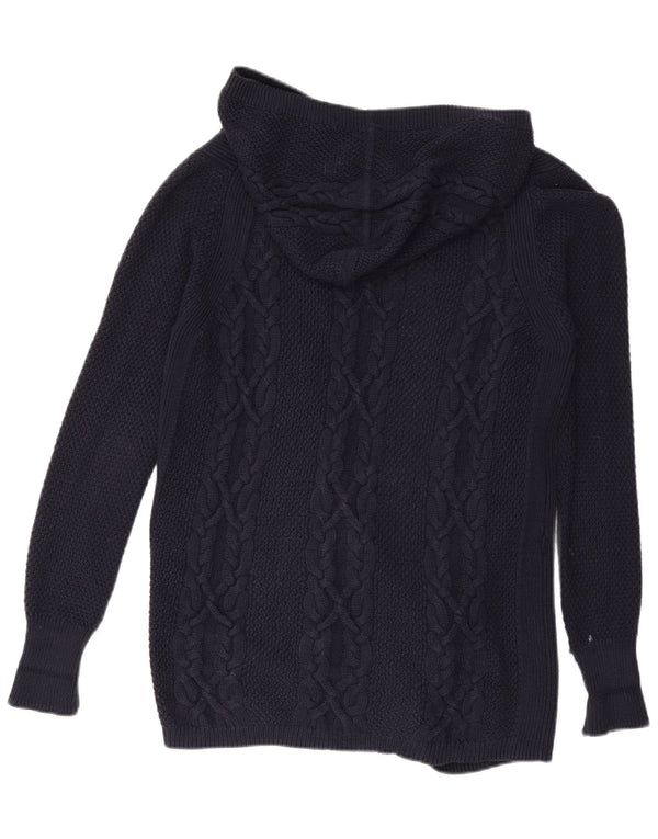 MASSIMO DUTTI Pull cardigan long pour femme UK 10 Small Bleu marine