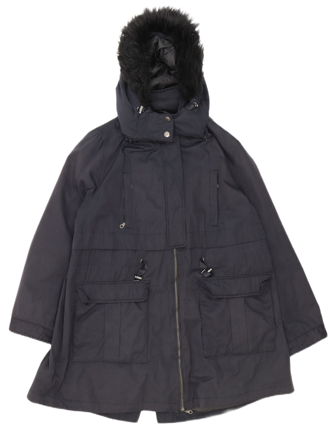 Monsoon Parka surdimensionnée à capuche pour femme UK 18 XL Bleu marine Polyester