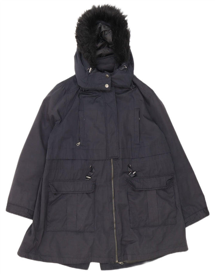 Monsoon Parka surdimensionnée à capuche pour femme UK 18 XL Bleu marine Polyester