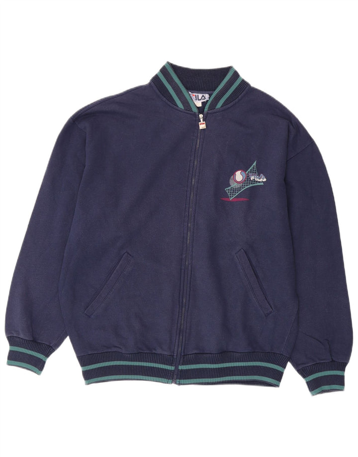 FILA Veste de Survêtement Graphic Loose Fit Homme Bleu Marine Moyen Coton