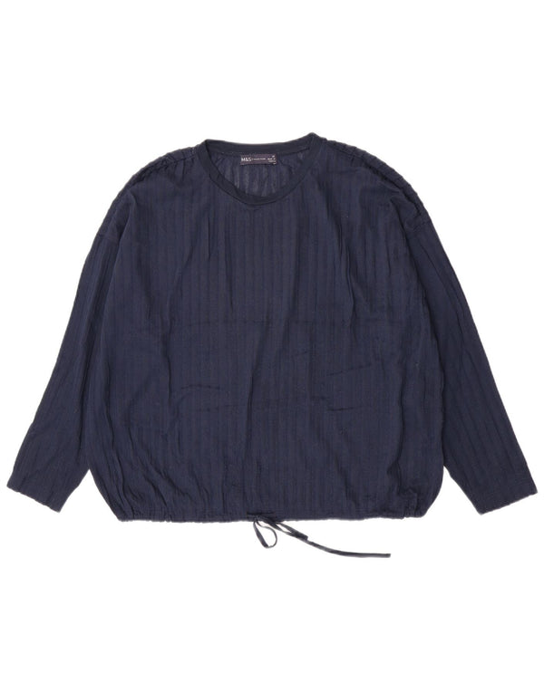 Marks & Spencer Haut surdimensionné à manches longues pour femme UK 14 Large Bleu marine