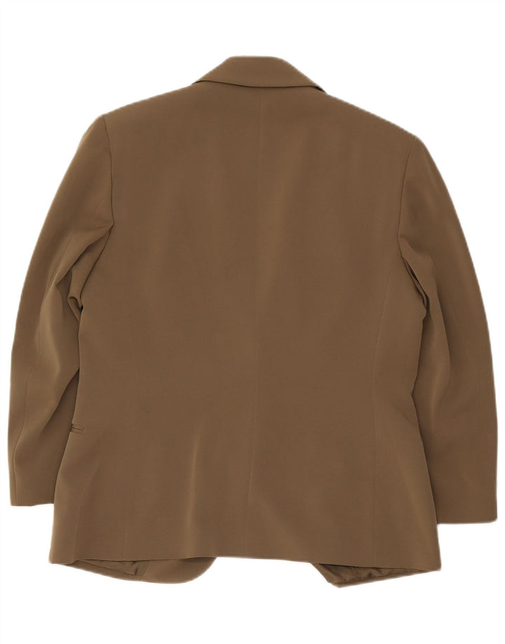Delia Ferrari Veste Blazer 2 Boutons Femme IT 43 Kaki Moyen Polyester