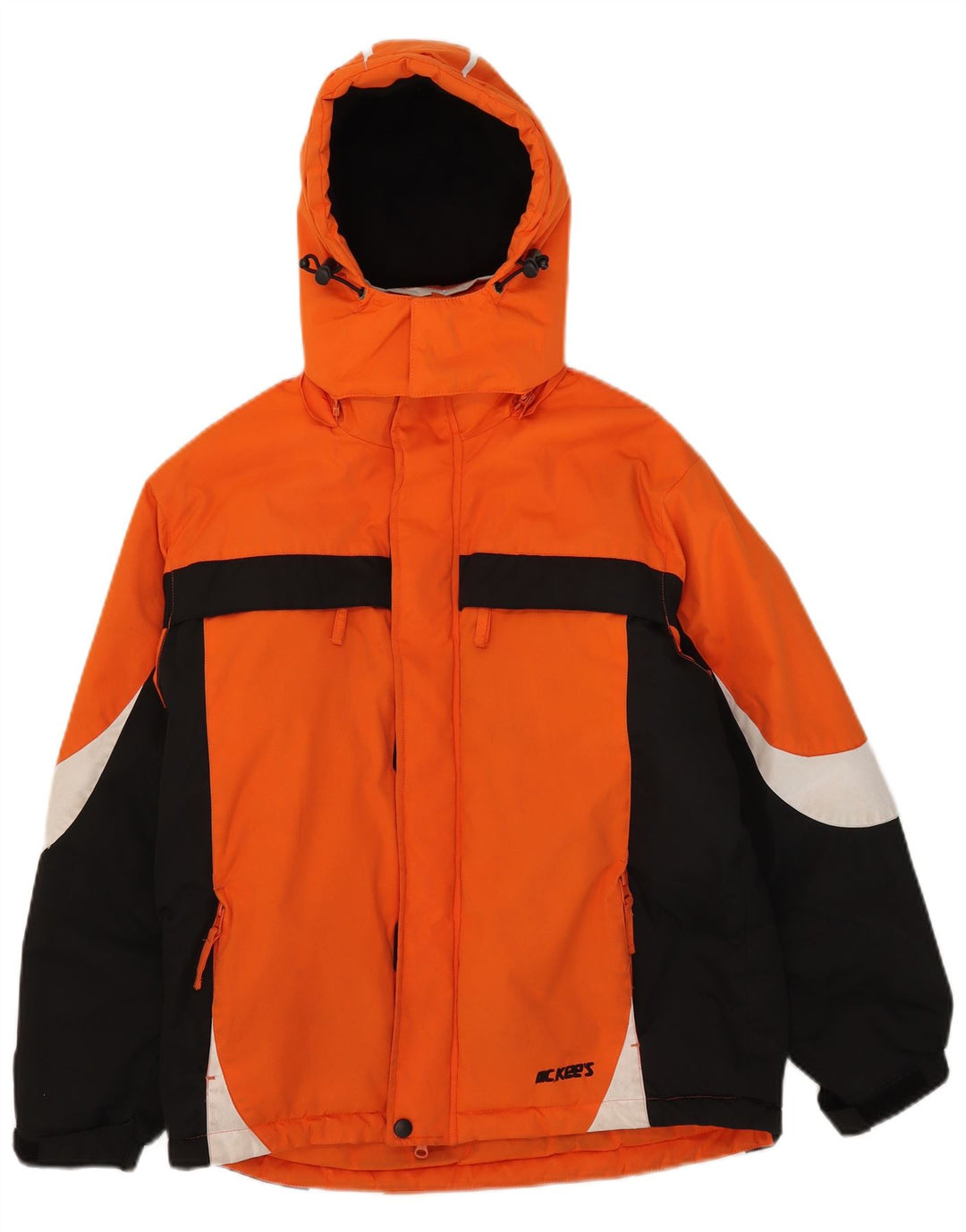 MC Kee's Veste coupe-vent à capuche pour garçon 11-12 ans Orange Colourblock