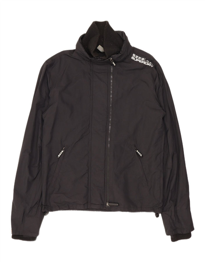 SUPERDRY Veste de pluie graphique pour hommes UK 38 Medium Black Nylon