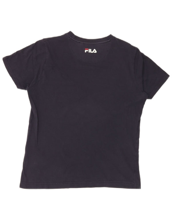 Fila T-Shirt Graphique Homme Petit Bleu Marine Colourblock
