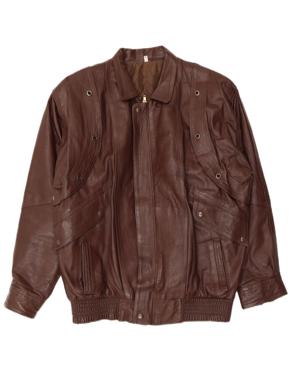 veste en cuir homme vintage UK 42 XL Marron