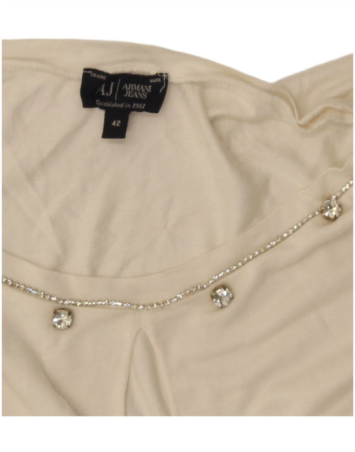 Armani Jeans Haut à manches longues pour femme IT 42 Blanc moyen