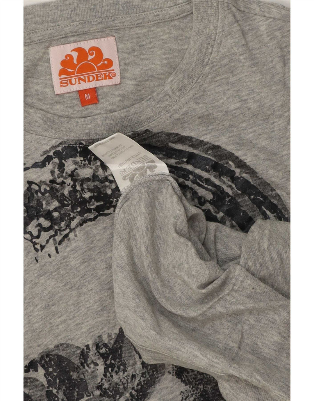 Sundek T-Shirt Graphique Homme Gris Moyen Moucheté Coton