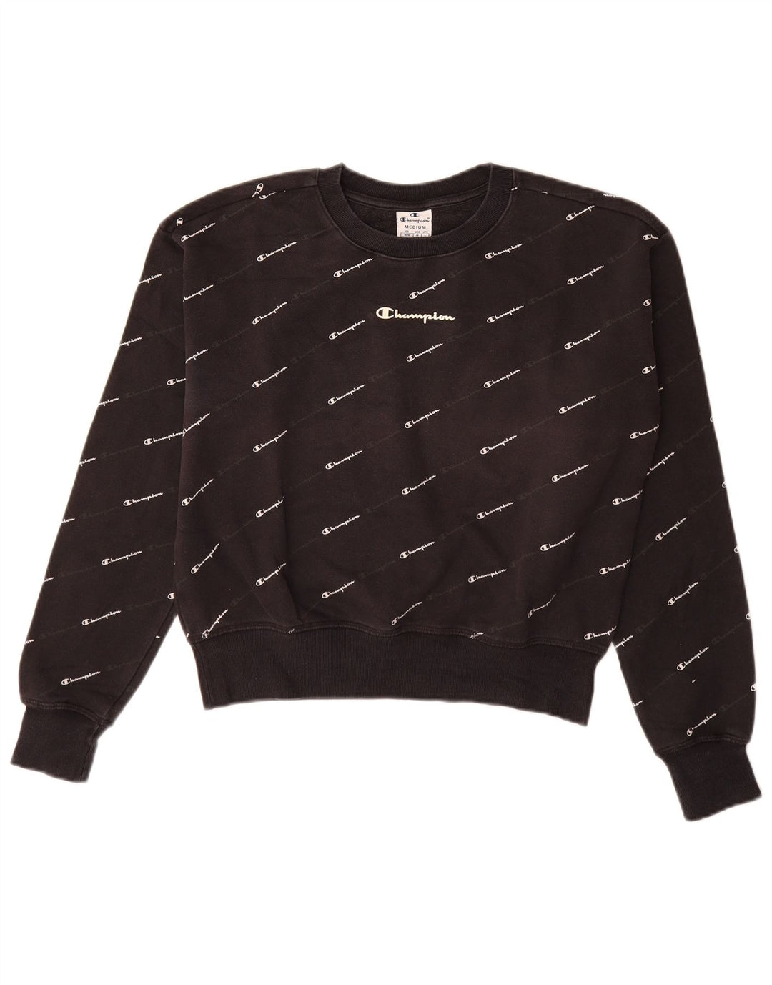 CHAMPION Sweat-shirt graphique pour femme UK 14 Noir moyen