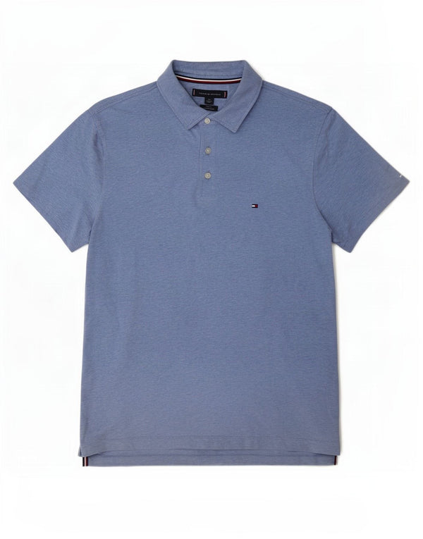 Tommy Hilfiger Polo Slim Fit pour hommes en coton moucheté bleu moyen