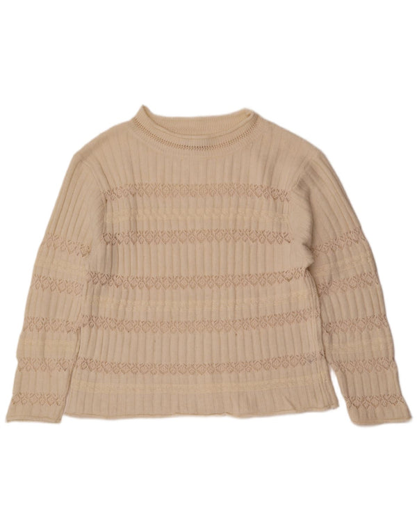 Zara Pull col bateau pour femme UK 10 Petit blanc cassé rayé
