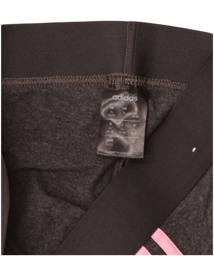 ADIDAS Leggings Femme UK 20/22 XL Gris Coton