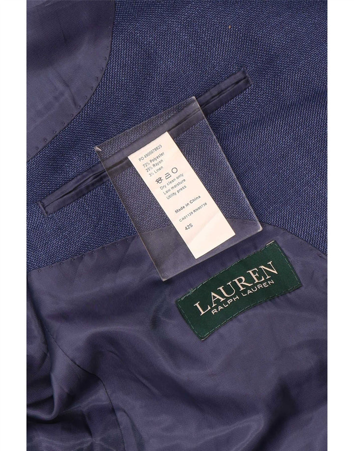 Ralph Lauren Veste blazer à 2 boutons pour homme UK 42 XL Bleu Polyester