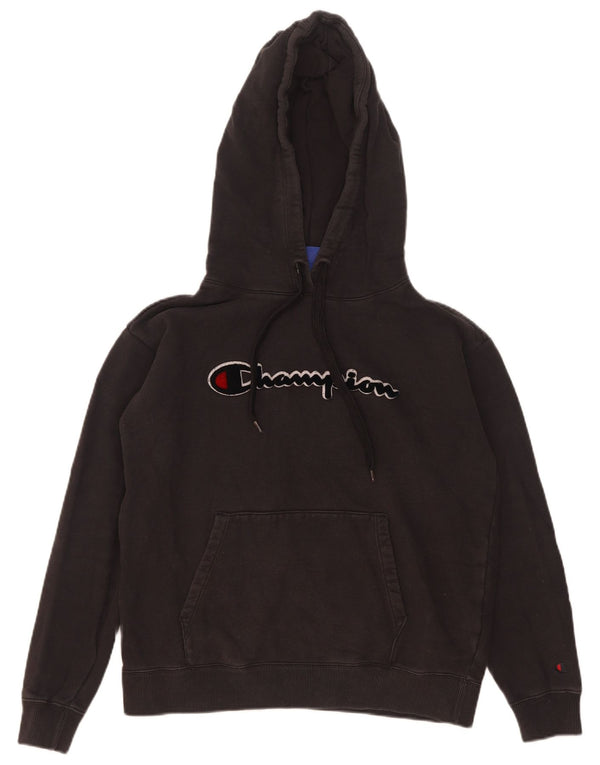 Champion Pull à capuche surdimensionné graphique pour femme UK 6 XS Noir Coton