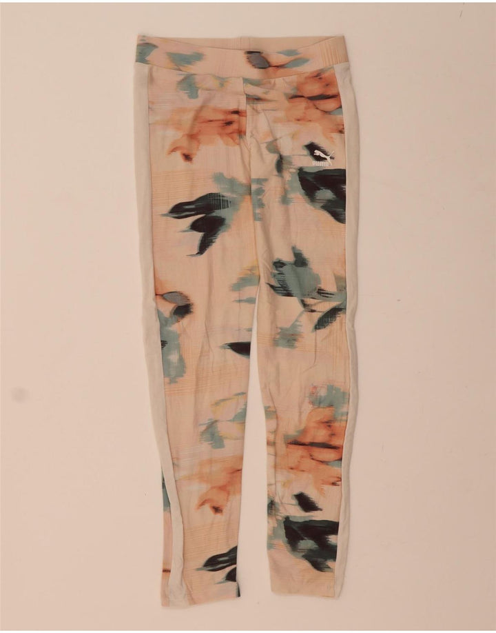 PUMA Girls Abstract Pattern Leggings 13-14 Years  Pink Cotton Vintage Puma and Second-Hand Puma from Messina Hembry 