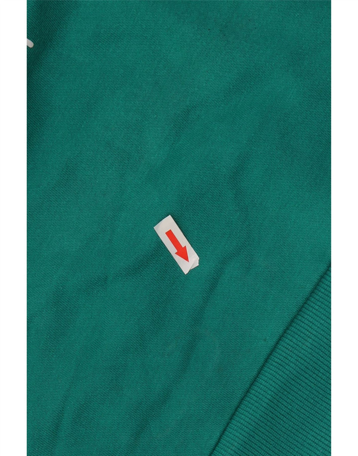 Ellesse Pull à capuche graphique surdimensionné pour femme UK 12 Coton vert moyen