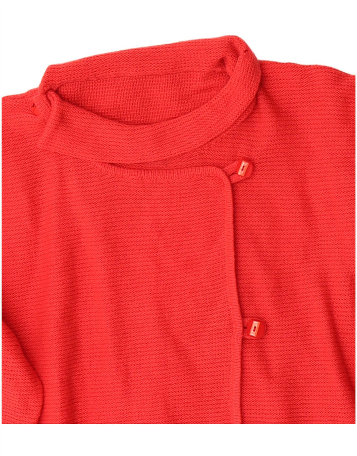 vintage Femme Cardigan Pull UK 16 Grand Rouge