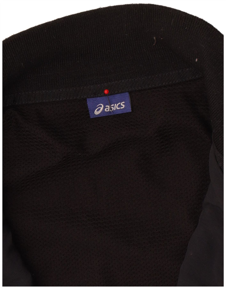 Asics Veste de survêtement pour homme Large Noir Colorblock Polyamide