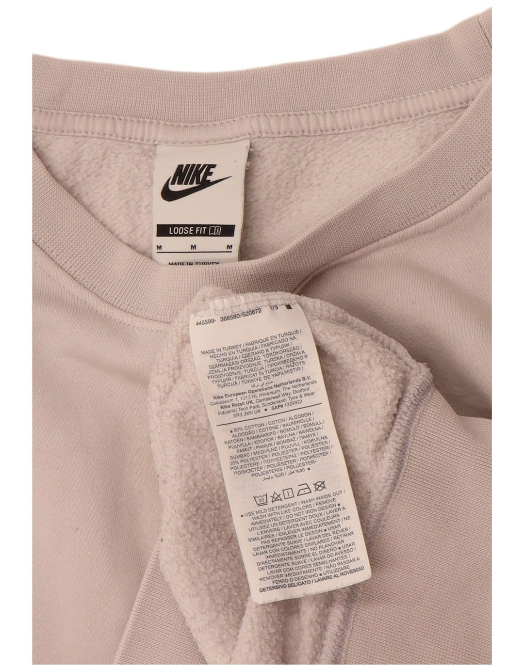 Nike Sweat-shirt pour femme UK 14 en coton color block beige moyen