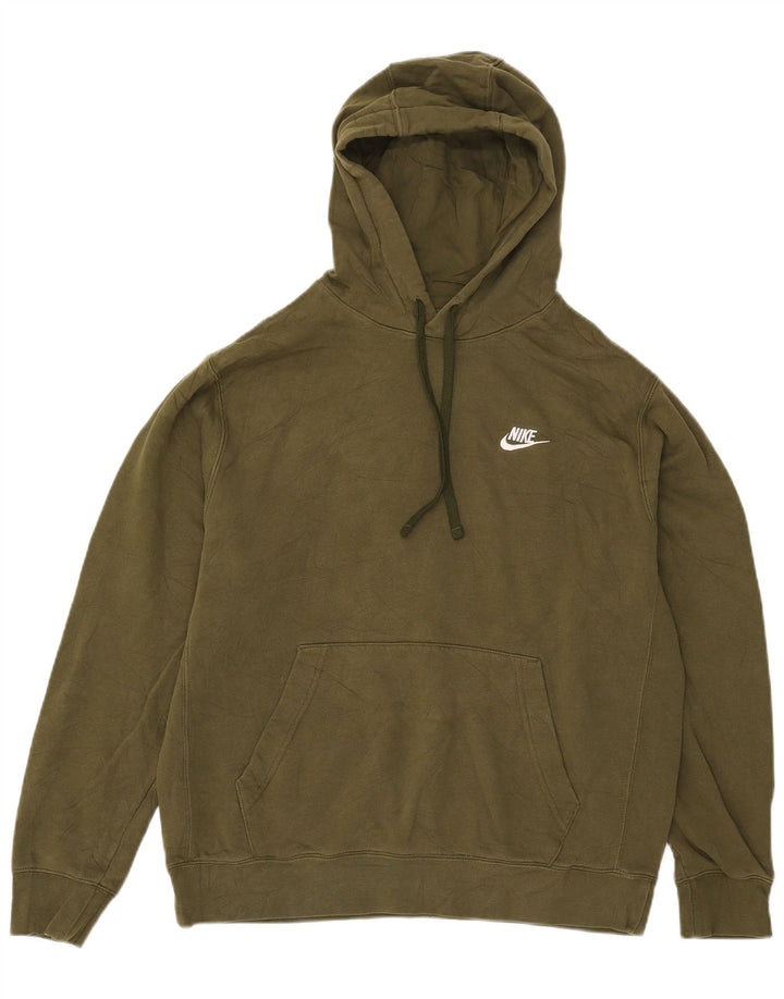 Nike Pull à capuche pour homme en coton kaki Taille L