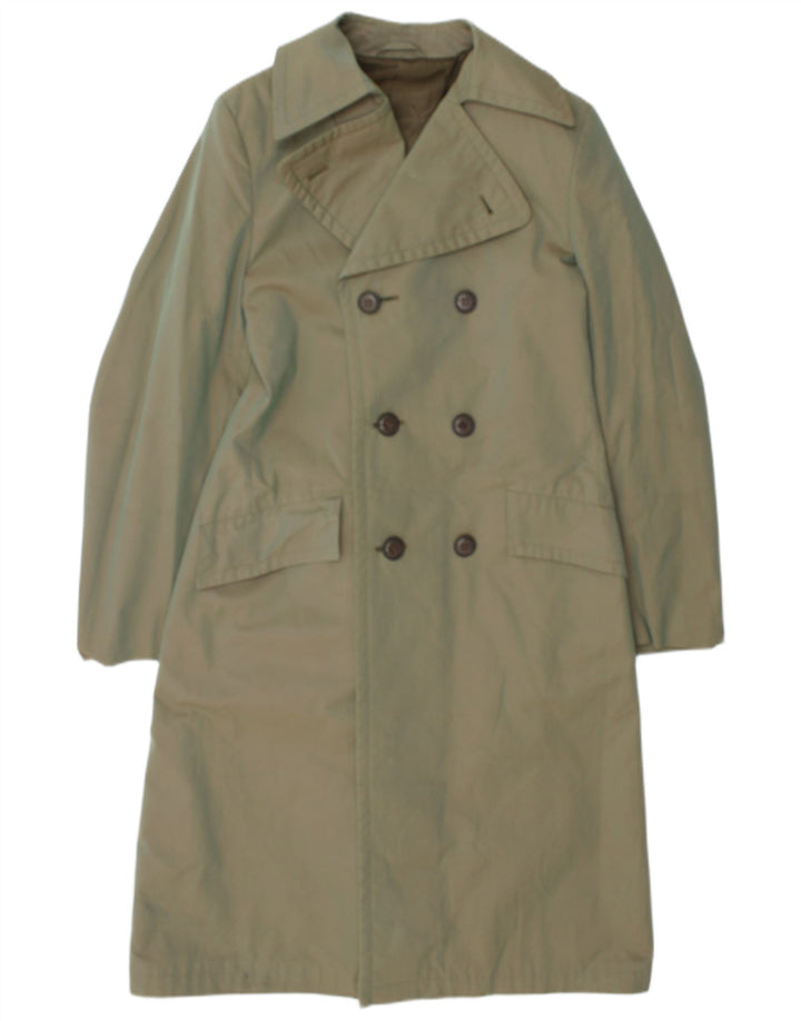 vintage Homme Double Breasted Manteau UK 34 XS Vert