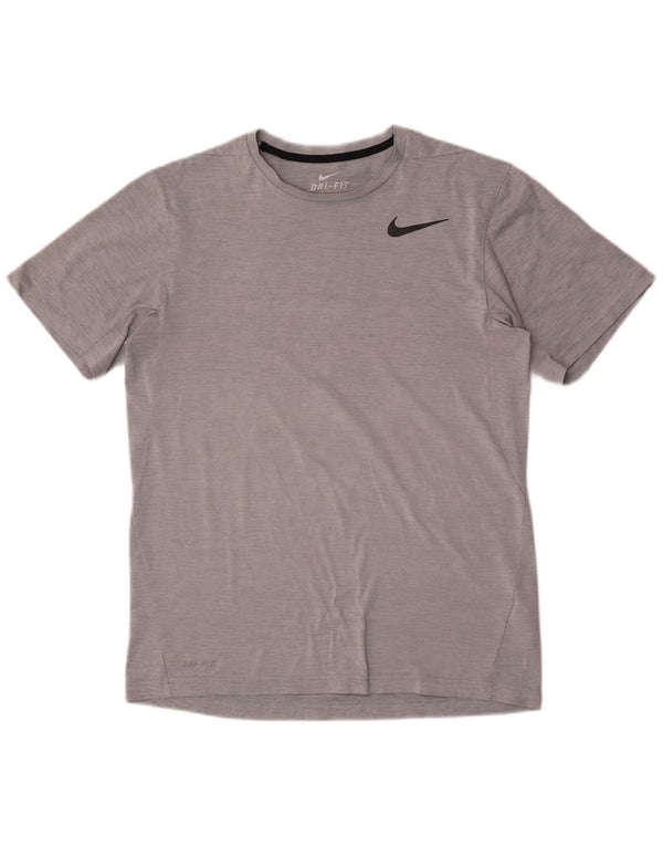 Nike T-shirt Dri Fit pour homme en polyester à fines rayures gris moyen