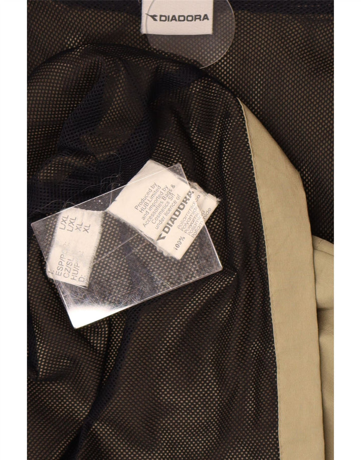 Diadora Veste de pluie à capuche pour homme UK 40 Large Kaki Polyamide