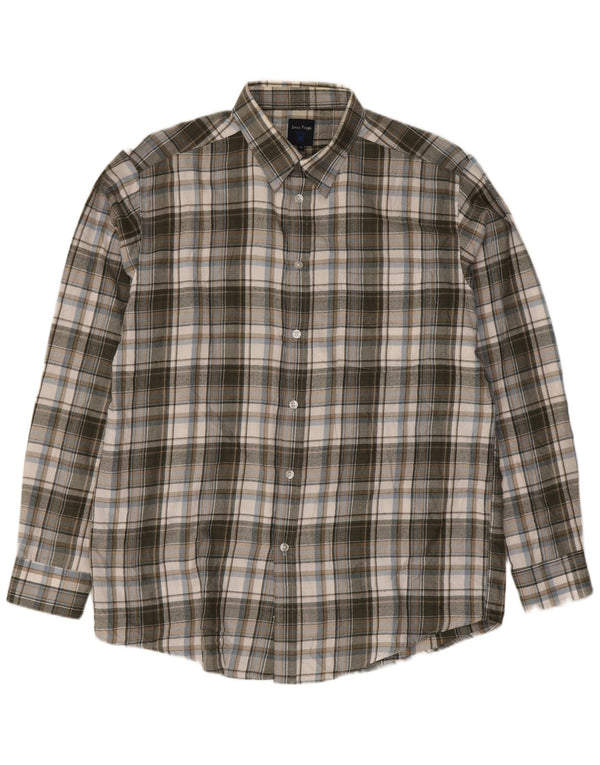 James Pringle Chemise en flanelle homme gris moyen à carreaux en polyester