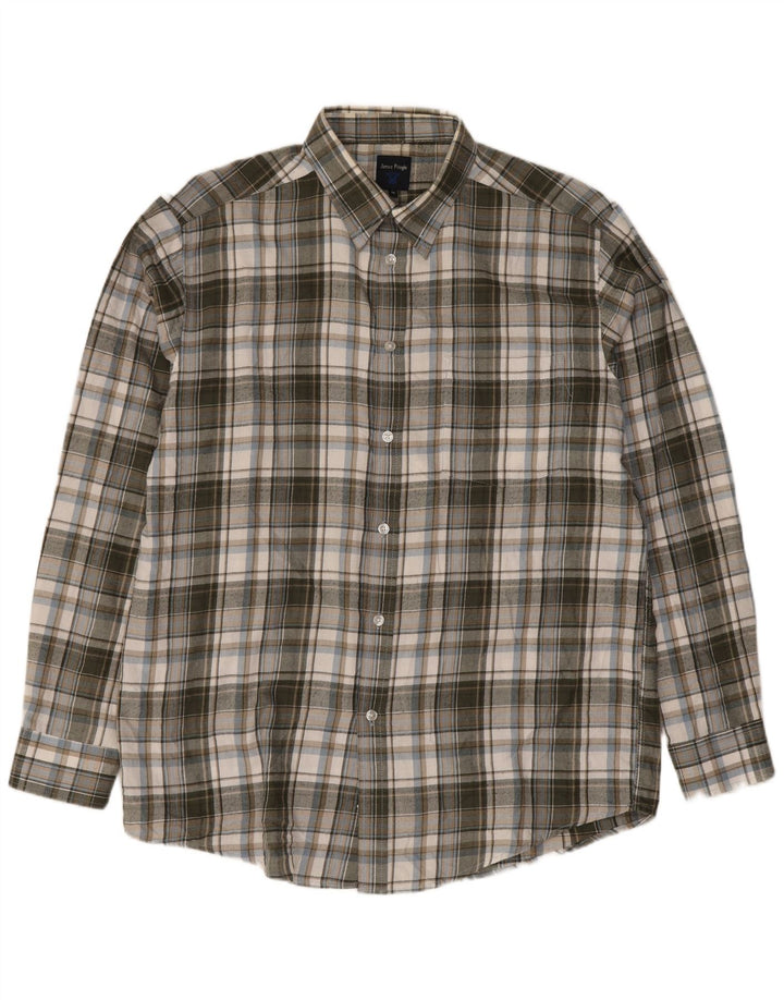 James Pringle Chemise en flanelle homme gris moyen à carreaux en polyester