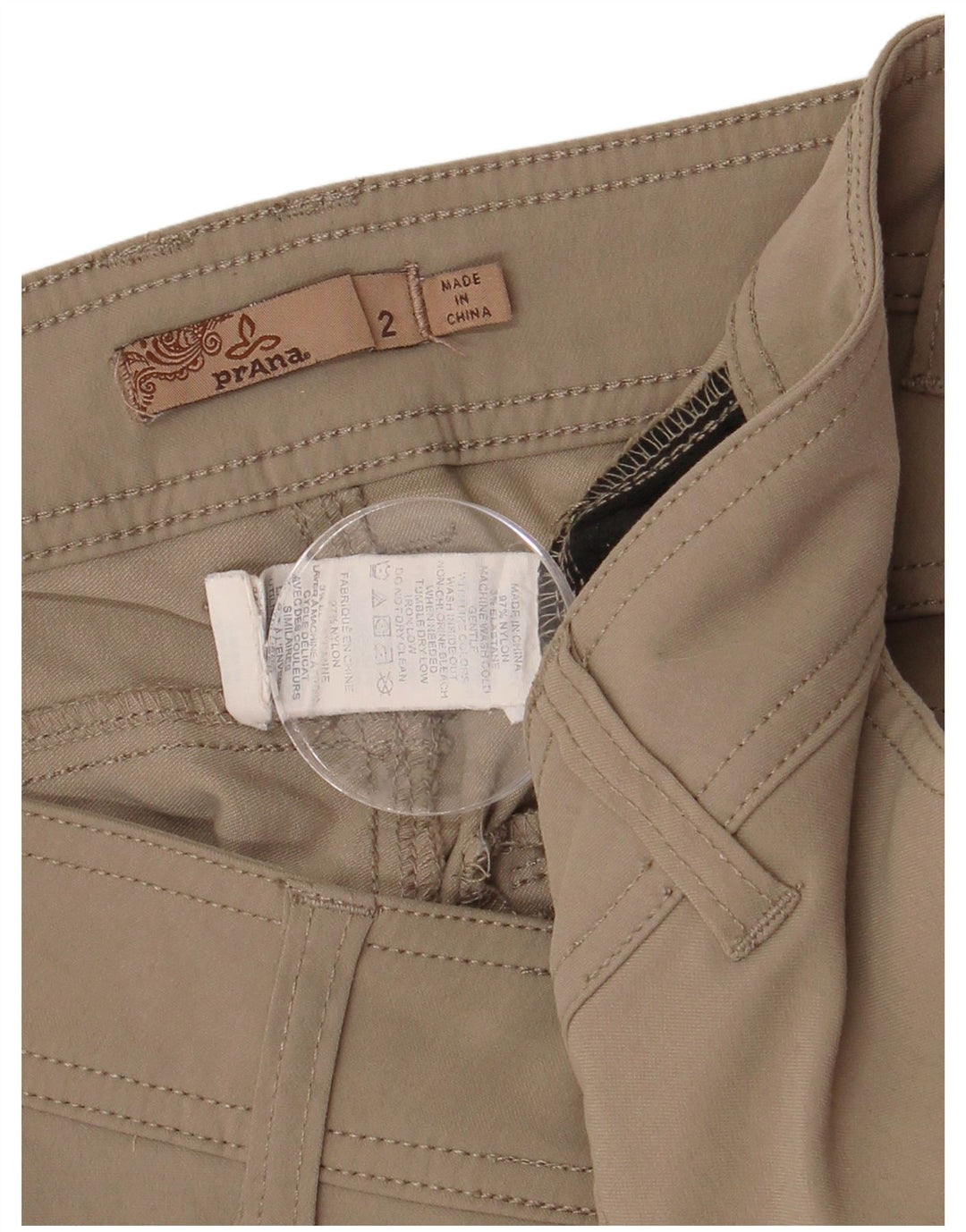 PRANA Short cargo pour femme US 2 XS W30 Nylon beige