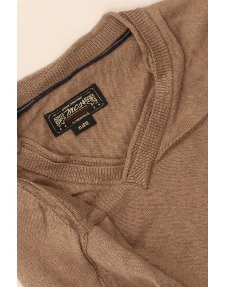 Marlboro Classics Pull col V pour homme XL Beige