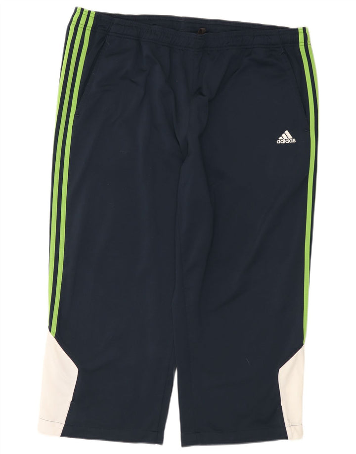 Adidas Pantalon de survêtement Capri pour homme 2XL Bleu marine Colorblock Polyester