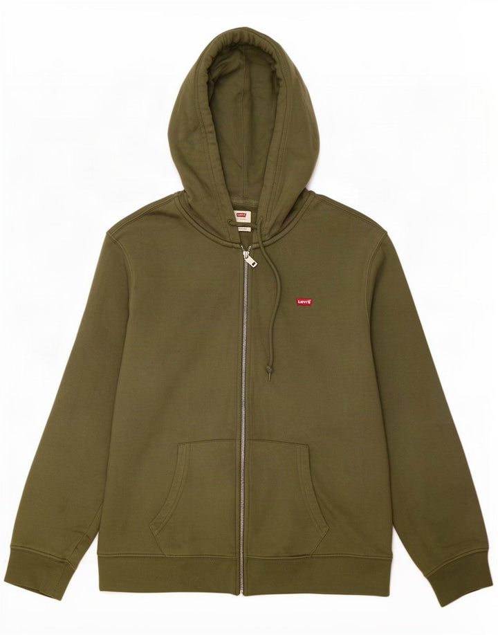 Levi's Pull à Capuche Standard Zip Homme Kaki Coton