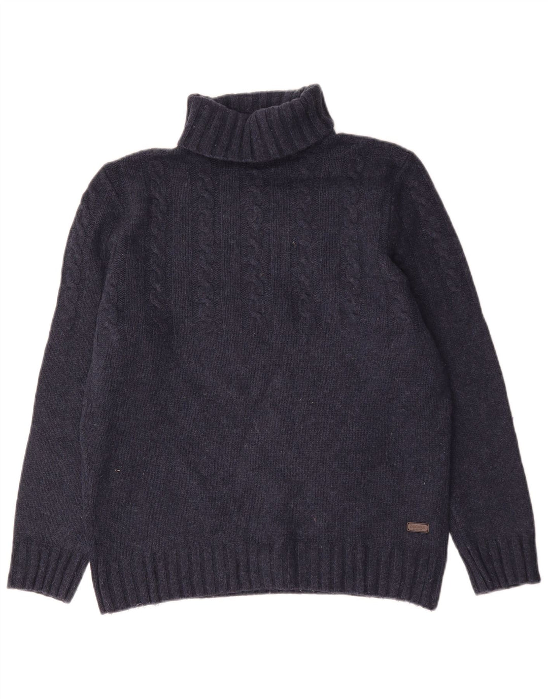 Barbour Pull col roulé pour homme en laine bleu marine Large
