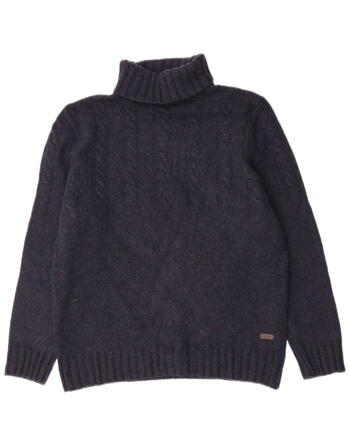 Barbour Pull col roulé pour homme en laine bleu marine Large