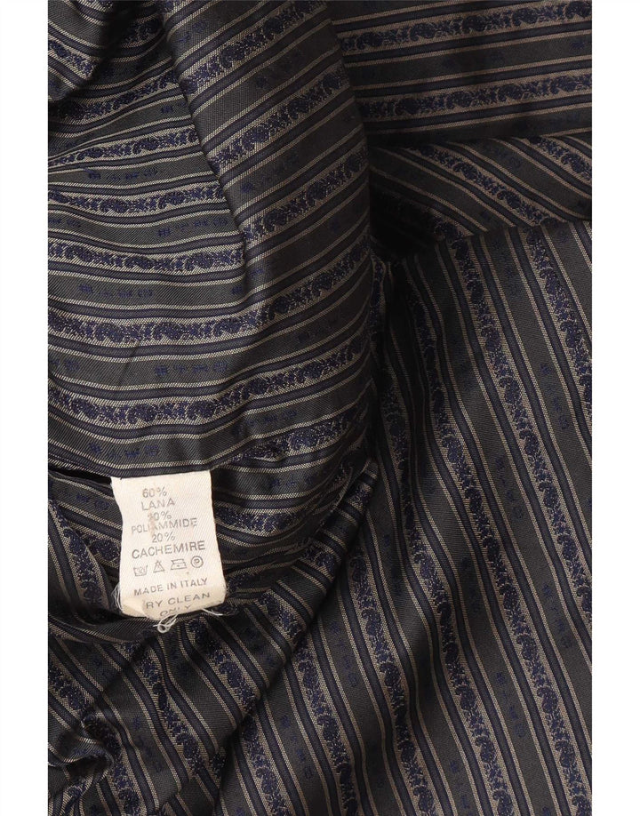 Etro Manteau Double Boutonnage Homme UK 42 XL Bleu Marine Laine