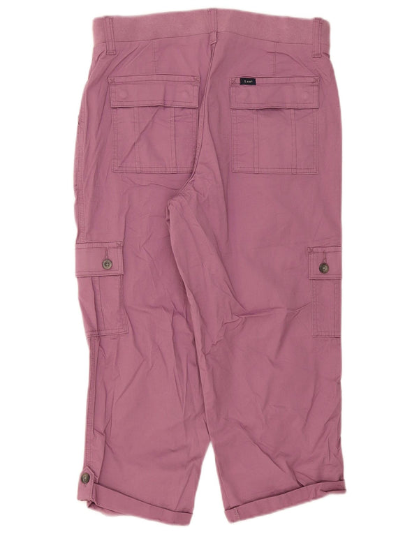 Lee Pantalon cargo Capri coupe décontractée pour femme US 8 Medium W32 L21 Coton rose