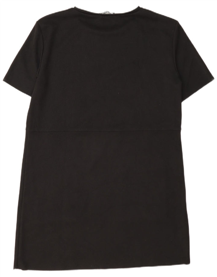 Zara Robe T-Shirt Femme UK 16 Large Noir Polyester
