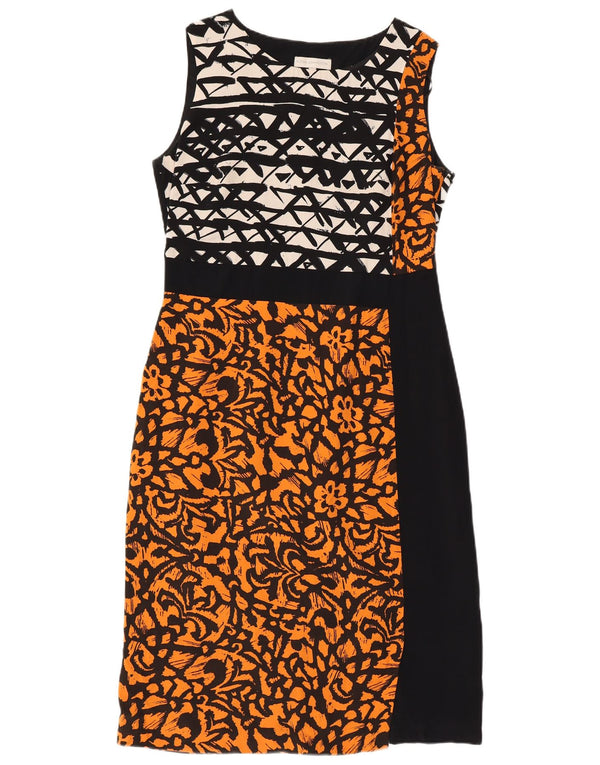 John Rocha Robe fourreau sans manches pour femme UK 42 Viscose florale noire moyenne